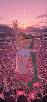 Worldcup2026 Pink Sunset Mountain Summer Animal mobile wallpaper / スマホ壁紙