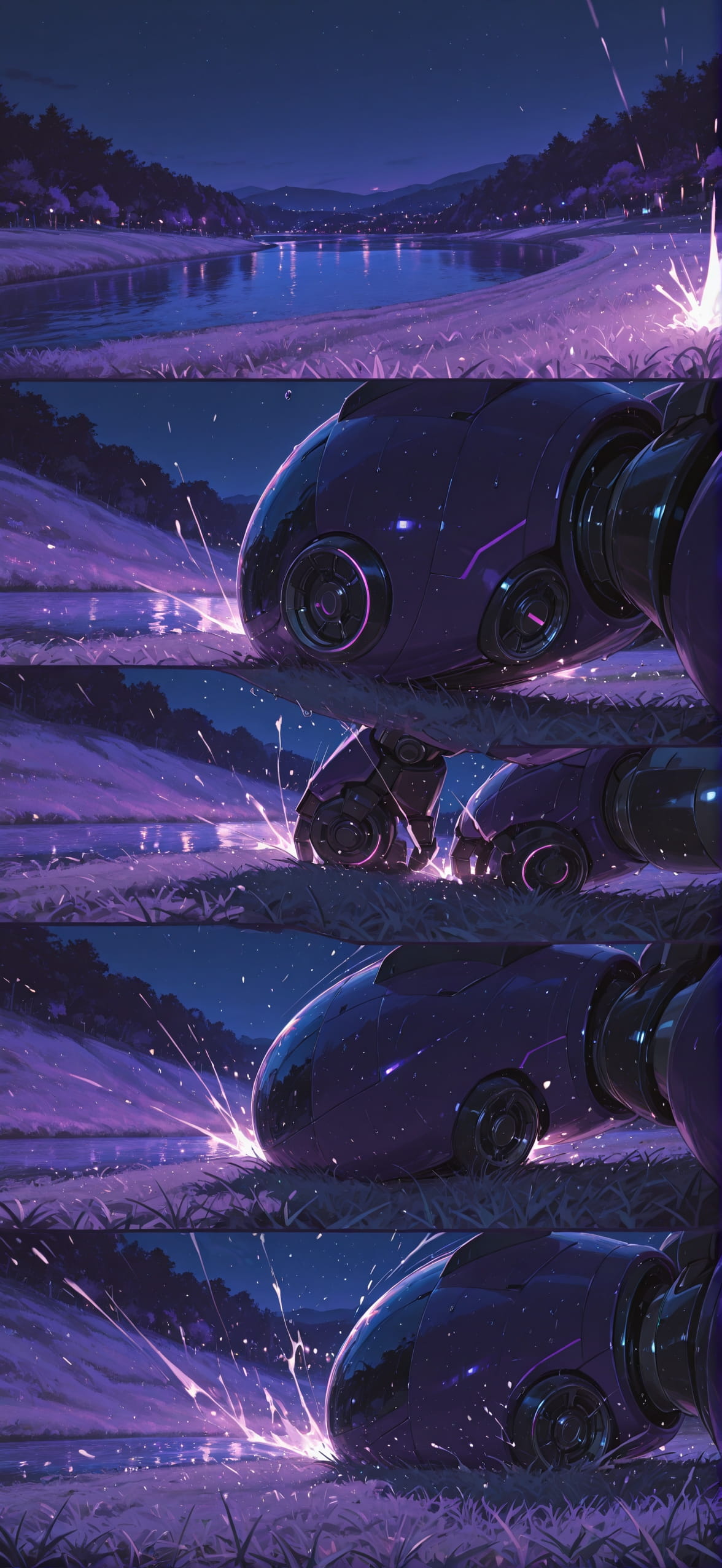 Worldcup2026 Purple Night Sea Spring Machine mobile wallpaper / スマホ壁紙