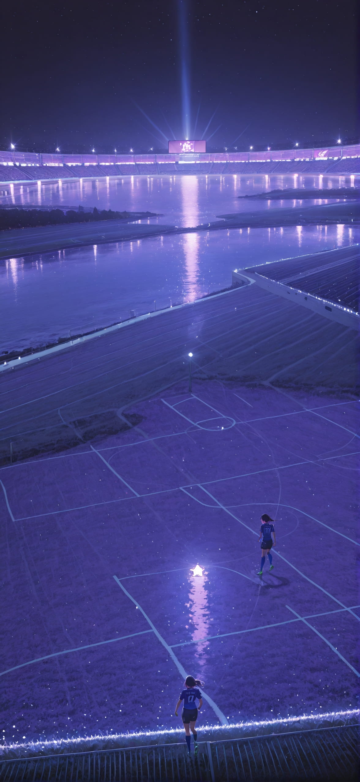 Worldcup2026 Purple Night Sea Spring mobile wallpaper / スマホ壁紙