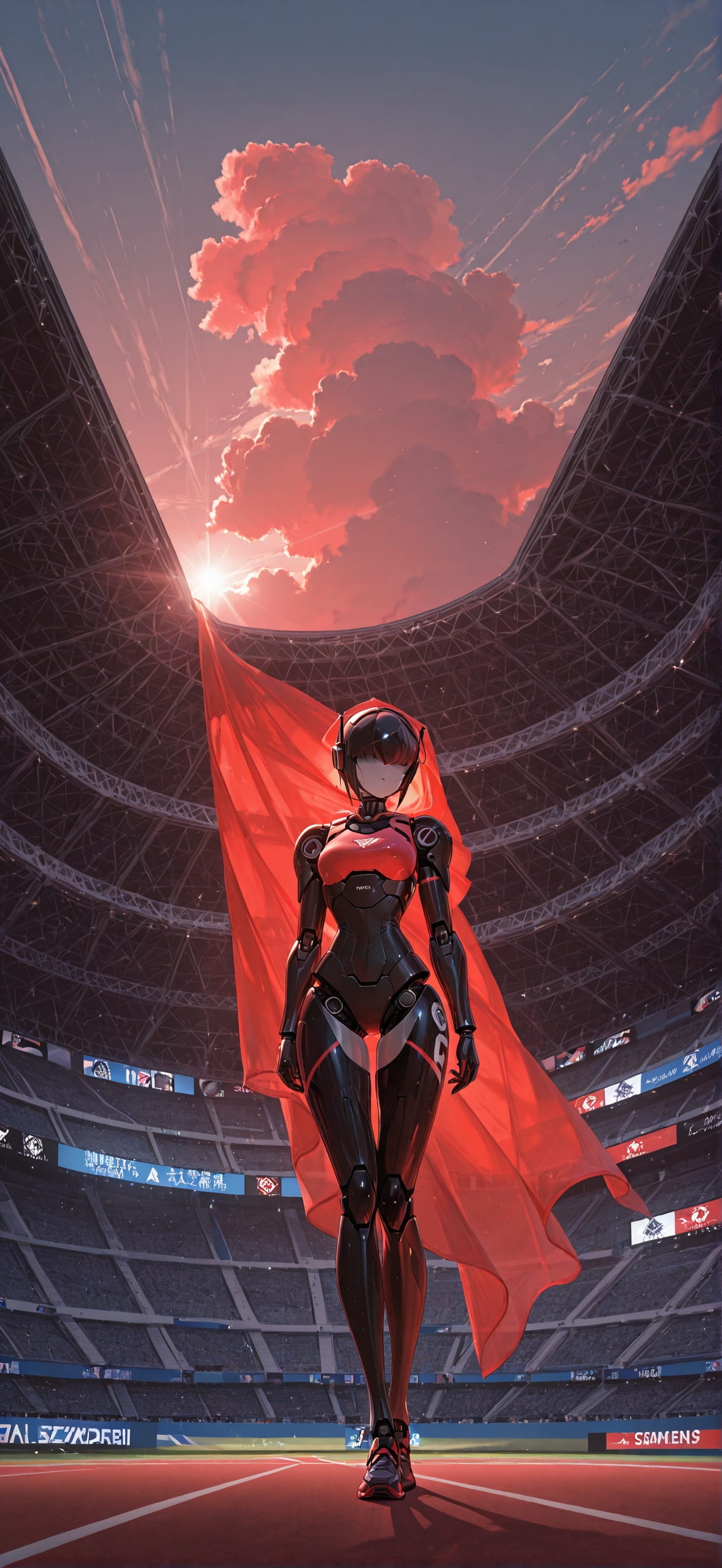 Worldcup2026 Red Afternoon Sky Summer Machine mobile wallpaper / スマホ壁紙