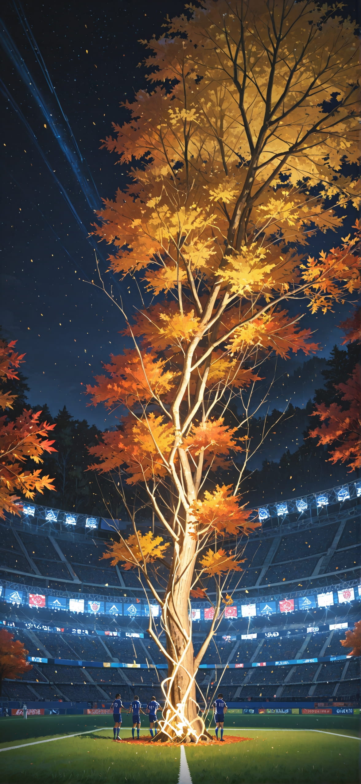 Worldcup2026 Yellow Night Nature Autumn mobile wallpaper / スマホ壁紙