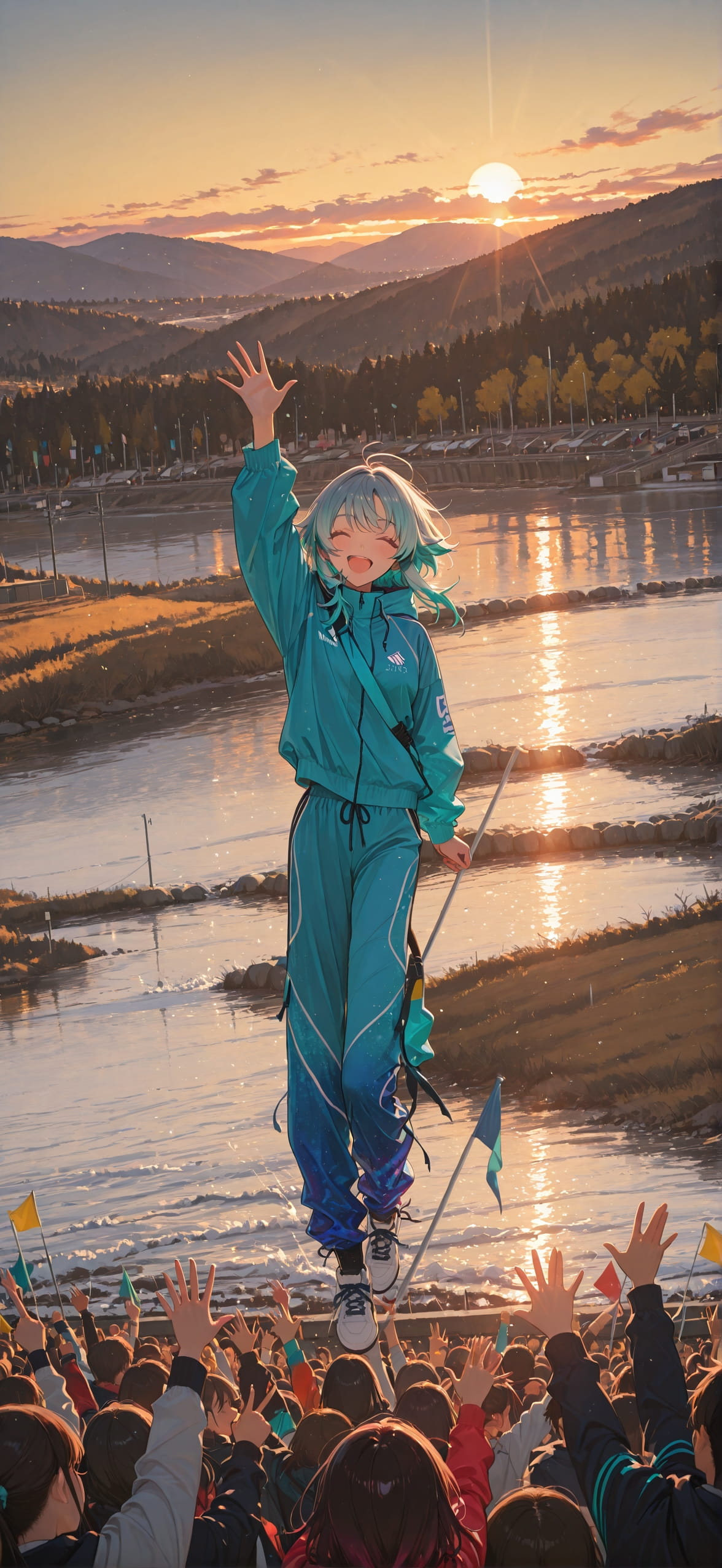 Worldcup2026 Yellow Sunset Sea Winter mobile wallpaper / スマホ壁紙