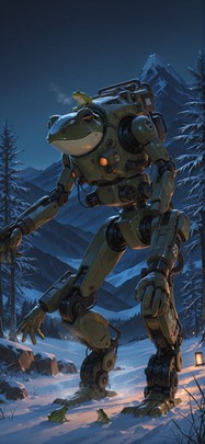 Palm Brown Night Mountain Winter Animal Machine mobile wallpaper / スマホ壁紙