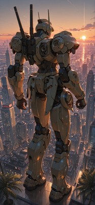 Palm Brown Sunset City Spring Machine mobile wallpaper / スマホ壁紙