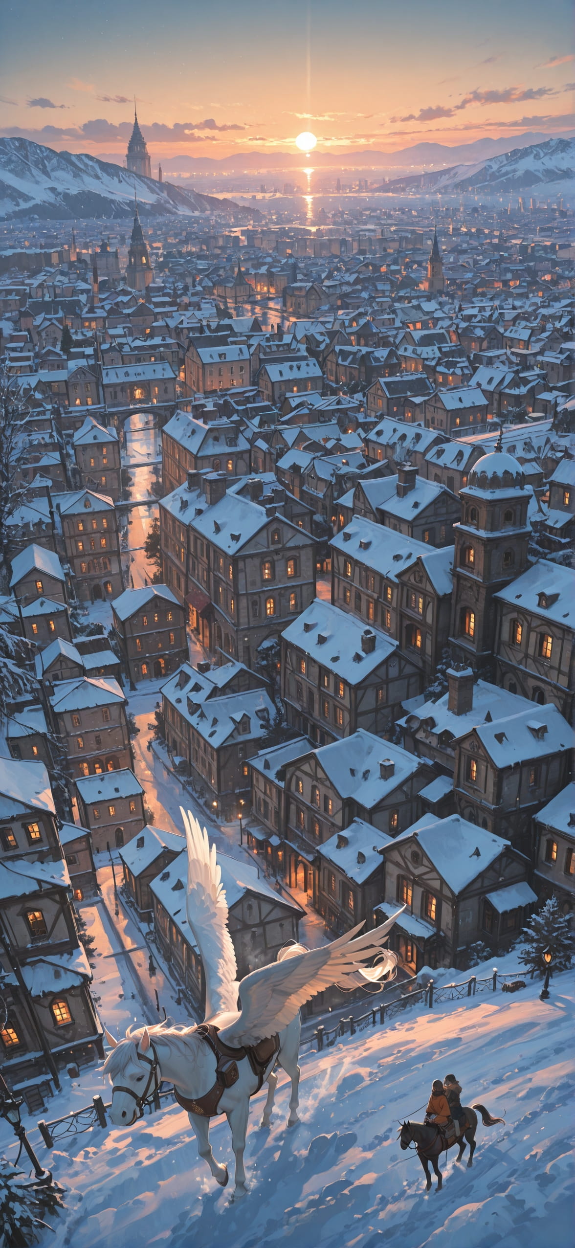 Palm Orange Afternoon City Winter Animal Machine mobile wallpaper / スマホ壁紙