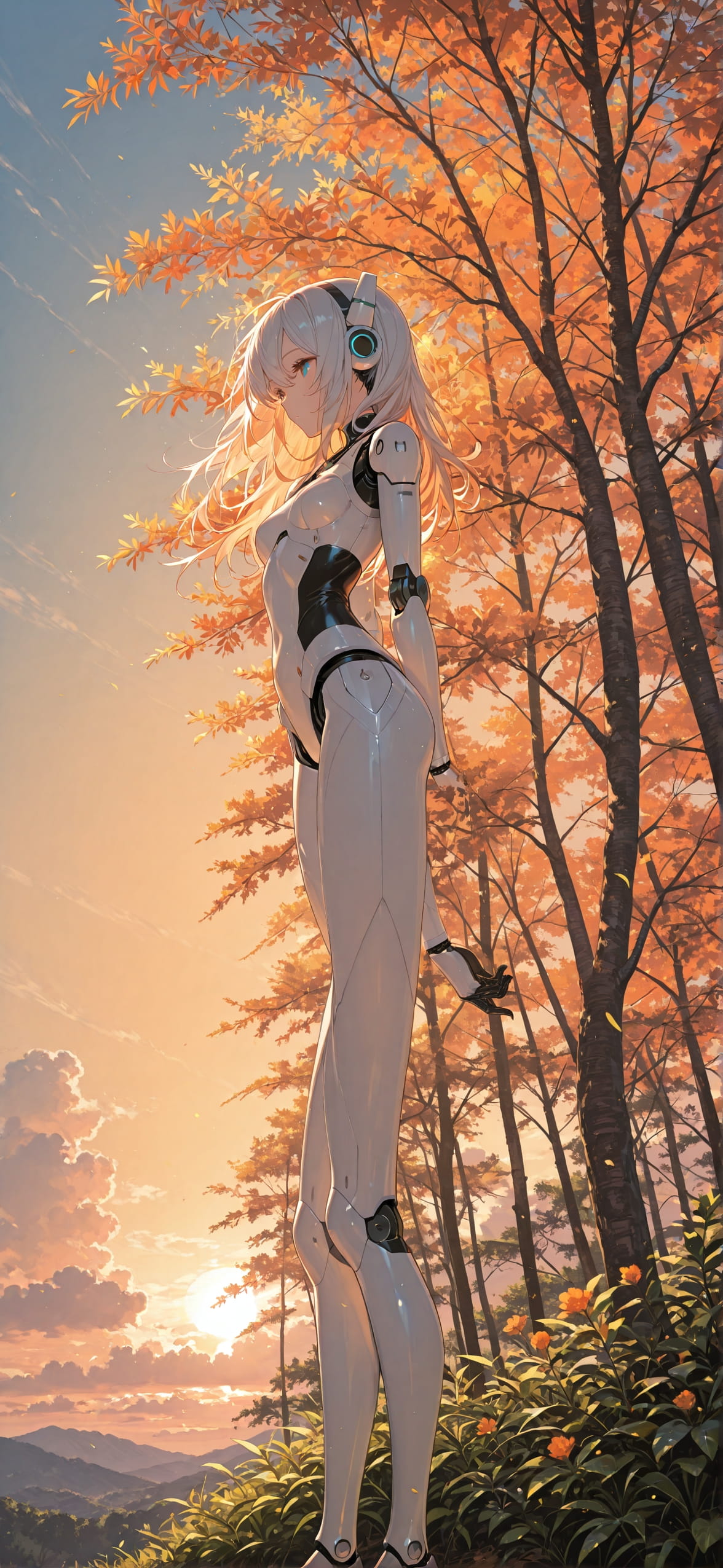 Palm Orange Afternoon Sky Spring Machine mobile wallpaper / スマホ壁紙