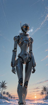 Palm Orange Afternoon Sky Winter Machine mobile wallpaper / スマホ壁紙