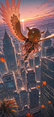 Palm Pink Sunset City Autumn Animal Machine mobile wallpaper / スマホ壁紙