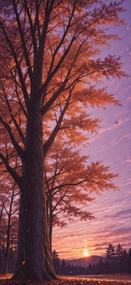 Palm Purple Sunset Nature Autumn mobile wallpaper / スマホ壁紙