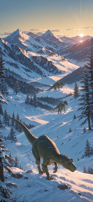 Palm Yellow Afternoon Mountain Winter Animal mobile wallpaper / スマホ壁紙