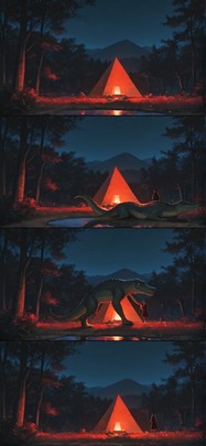 Pyramid Red Night Nature Spring Animal mobile wallpaper / スマホ壁紙