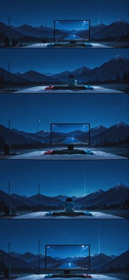 Switch2 Blue Night Mountain Summer mobile wallpaper / スマホ壁紙