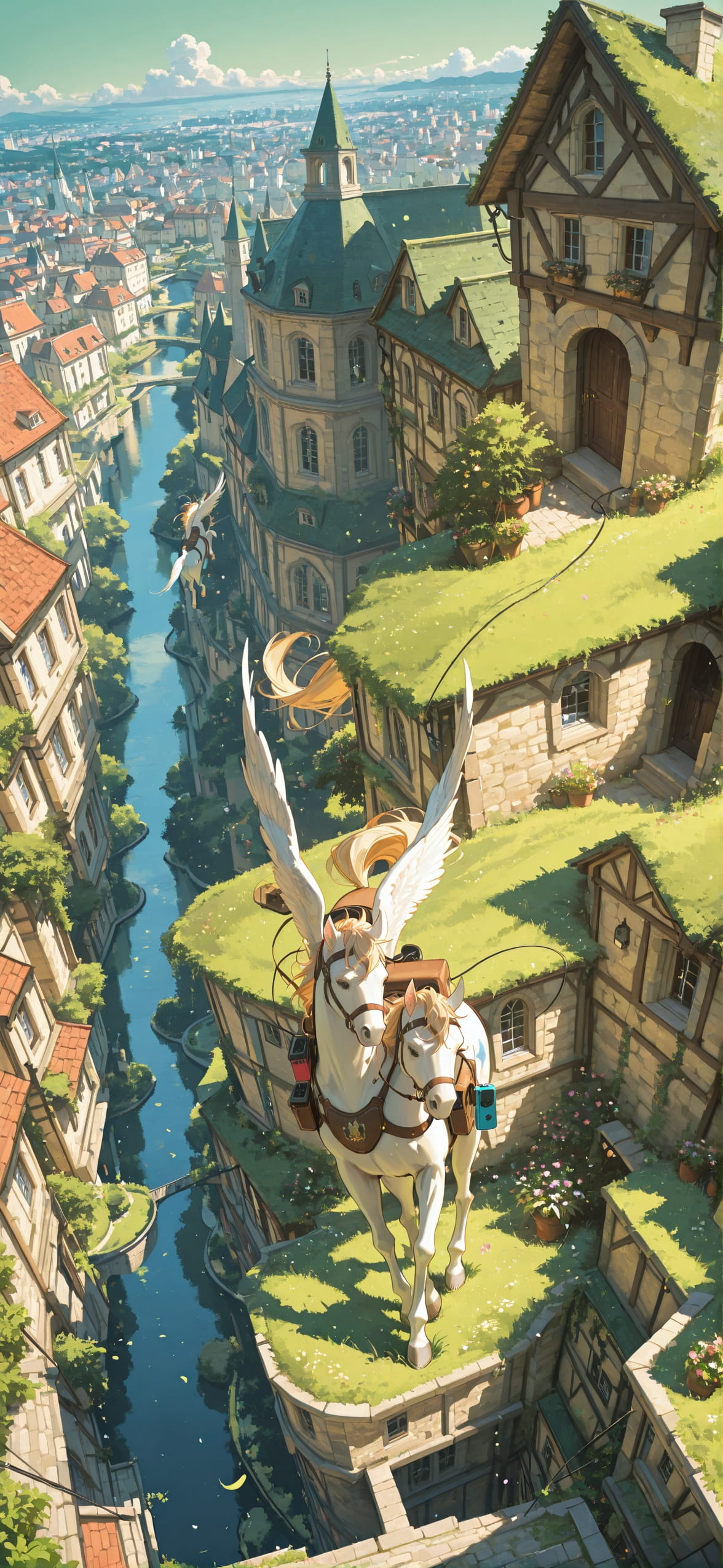 Switch2 Green Afternoon City Spring Animal Machine mobile wallpaper / スマホ壁紙