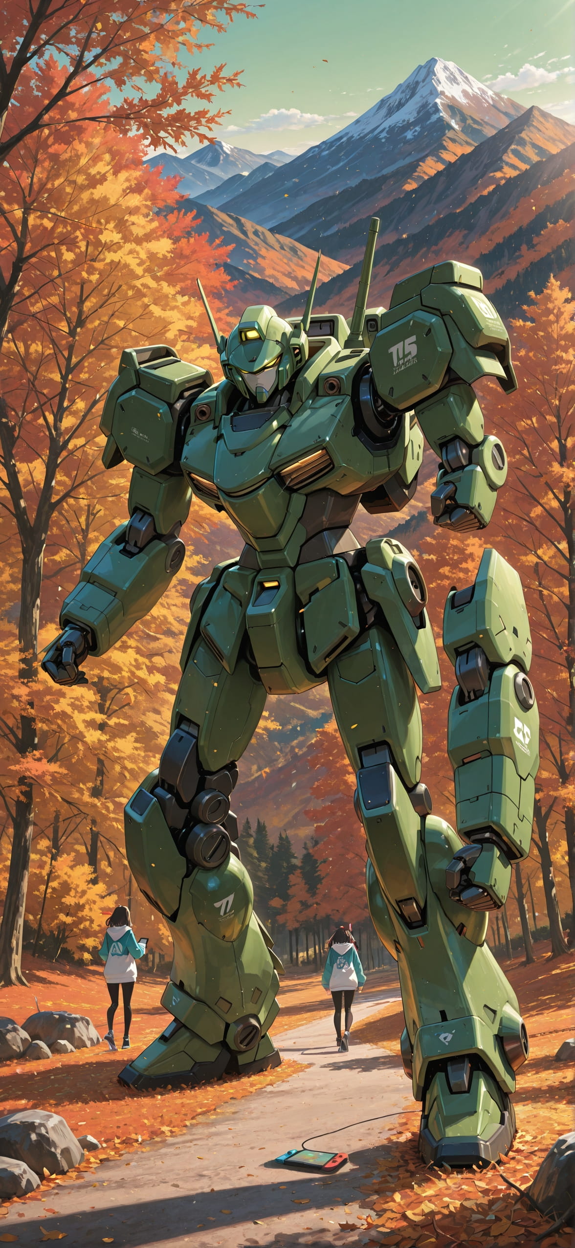 Switch2 Green Afternoon Mountain Autumn Machine mobile wallpaper / スマホ壁紙