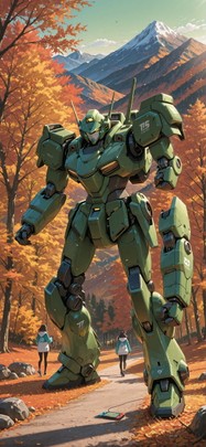 Switch2 Green Afternoon Mountain Autumn Machine mobile wallpaper / スマホ壁紙