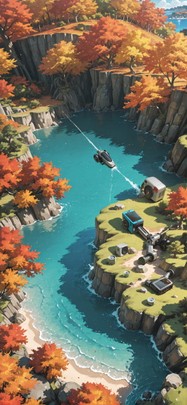 Switch2 Green Afternoon Sea Autumn Machine mobile wallpaper / スマホ壁紙