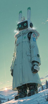 Switch2 Green Afternoon Sky Winter Animal Machine mobile wallpaper / スマホ壁紙