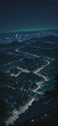 Switch2 Green Night City Summer Machine mobile wallpaper / スマホ壁紙