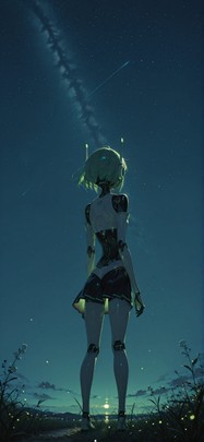 Switch2 Green Night Sky Spring Machine mobile wallpaper / スマホ壁紙