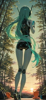 Switch2 Green Sunset Nature Summer Animal Machine mobile wallpaper / スマホ壁紙