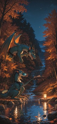 Switch2 Orange Night Sea Autumn Animal mobile wallpaper / スマホ壁紙