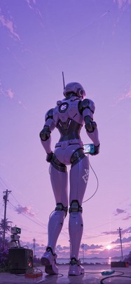 Switch2 Purple Afternoon Sky Summer Machine mobile wallpaper / スマホ壁紙