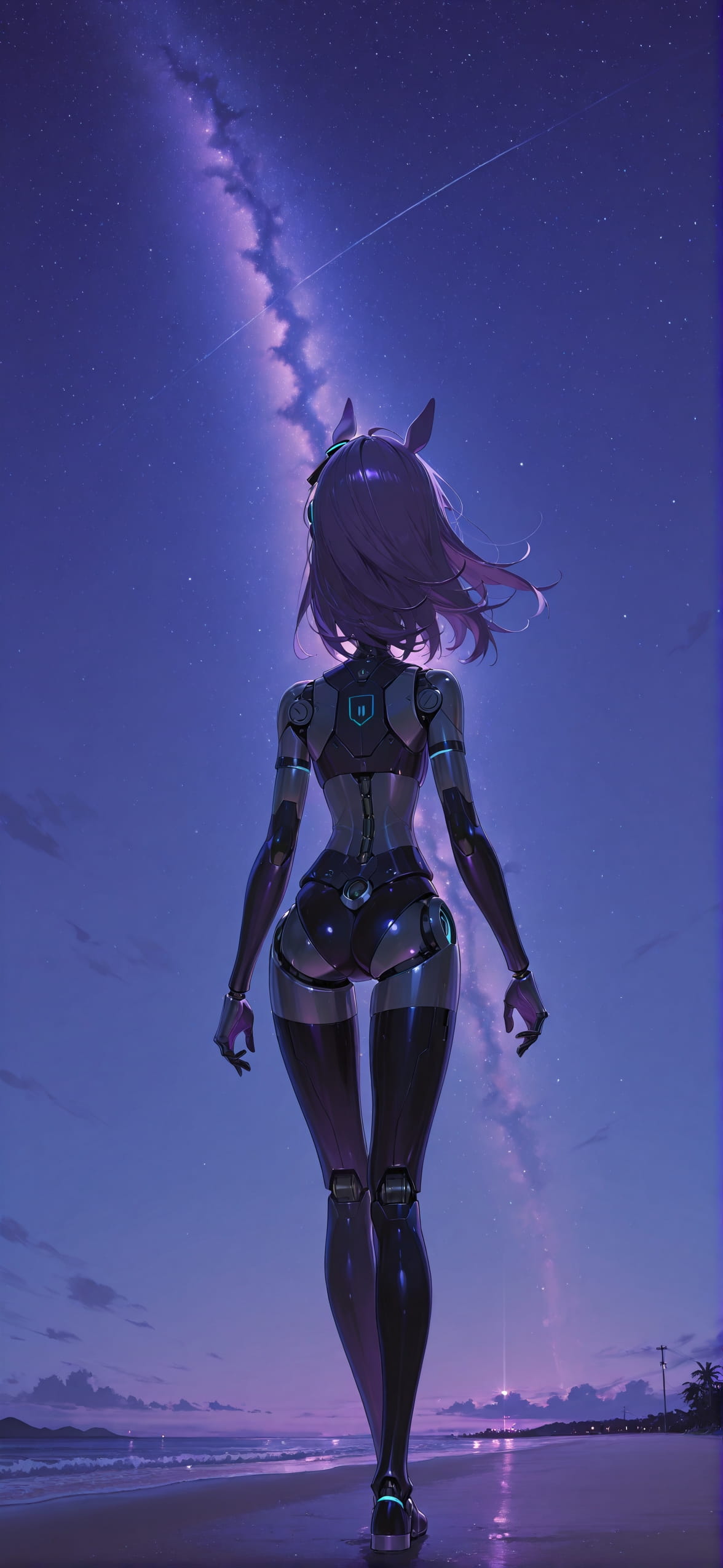 Switch2 Purple Night Sky Summer Animal Machine mobile wallpaper / スマホ壁紙