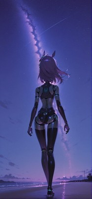 Switch2 Purple Night Sky Summer Animal Machine mobile wallpaper / スマホ壁紙