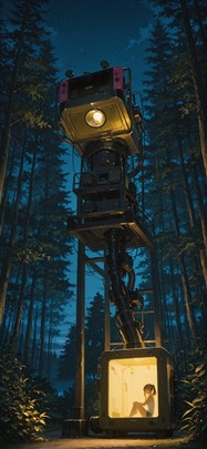 Switch2 Yellow Night Nature Summer Machine mobile wallpaper / スマホ壁紙